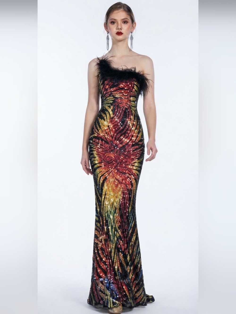 Black One Shoulder Bodycon Prom Dress CUSTOM MADE